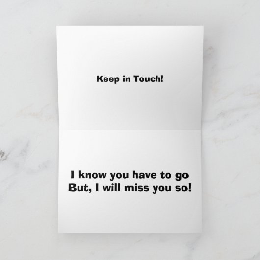 君が行くのを見るのは悲しい。子犬は、とても不幸だ。 カード (内部)