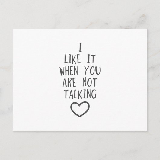 君が話さないのが好きだ ポストカード (正面)