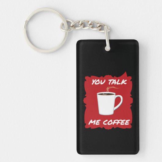 君が話す、私がコーヒー キーホルダー (正面)