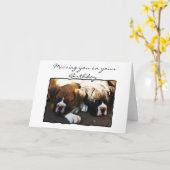 君が誕生日恋しく思ボクサーのグリーティングカードに載ってる カード (黄色い花)