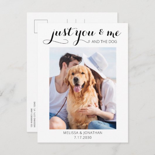 君とペットの犬だけ結婚でデートを済ませる 案内ポストカード (正面/裏面)