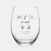 君と僕は君のものだ結婚ろう ステムなしワイングラス (正面)