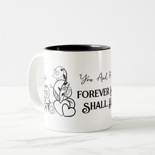 君と僕は永遠にバレンタインデーになる ツートーンマグカップ (正面左)