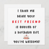 君と友達最高のになればたくさんだ誕生日 シーズンカード (正面/裏面)