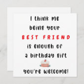 君と友達最高のになればたくさんだ誕生日 シーズンカード (正面/裏面)