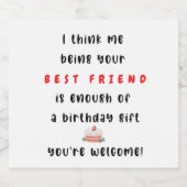 君と友達最高のになればたくさんだ誕生日 リキュールボトルラベル (シングルラベル)