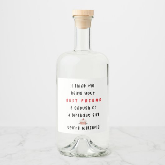 君と友達最高のになればたくさんだ誕生日 リキュールボトルラベル (正面)