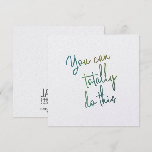 君ならできるよ 5.25 x 5.25 カード (正面/裏面)