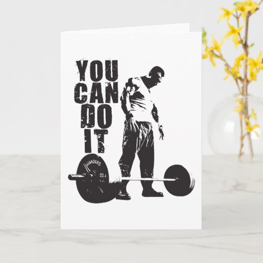 君ならできる。重量挙げトレーニング やる気を起こさせる カード (黄色い花)