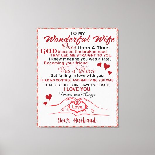 君に逢って実に好い細君に逢ったのは縁だと思った キャンバスプリント (正面)