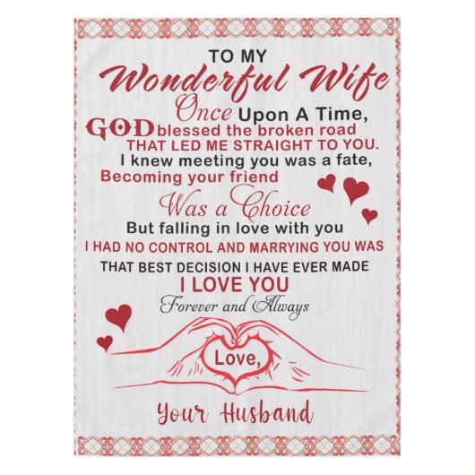 君に逢って実に好い細君に逢ったのは縁だと思った テーブルクロス (正面)