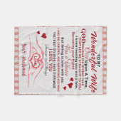 君に逢って実に好い細君に逢ったのは縁だと思った フリースブランケット (正面(横))