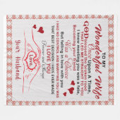 君に逢って実に好い細君に逢ったのは縁だと思った フリースブランケット (正面(横))