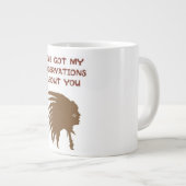 「君に関して得は私の予約がある」インディアン ジャンボコーヒーマグカップ (正面右)