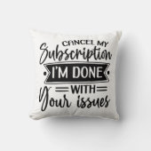 君のおもしろい問題はもう済んだ クッション (正面)