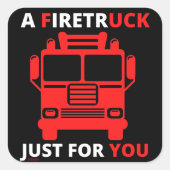 君のためだけの消防車おもしろいだ スクエアシール (正面)