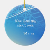 君のなしで青いクリスマスを過ごすカスタム セラミックオーナメント (裏面)