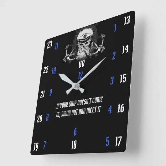 君のもし船は来乗り出して逢わぬ スクエア壁時計 (傾斜)