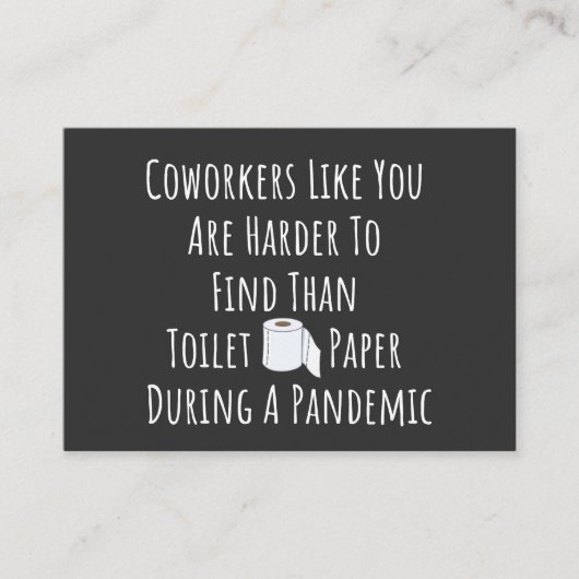 君のような同僚は見つけるのが難しい 名刺 (正面)