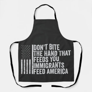 君のアメリカ人の手を食べ物を与え噛みつるな エプロン