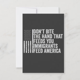 君のアメリカ人の手を食べ物を与え噛みつるな サンキューカード