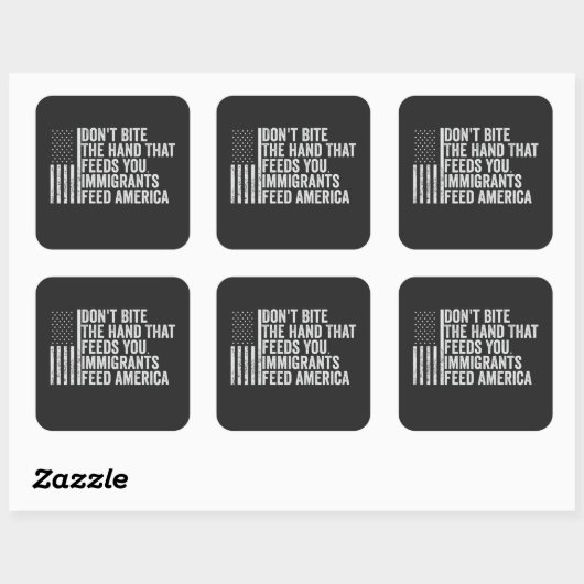君のアメリカ人の手を食べ物を与え噛みつるな スクエアシール (シート)