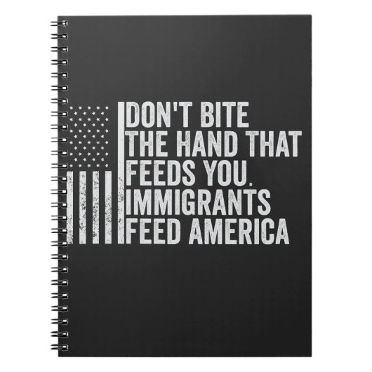 君のアメリカ人の手を食べ物を与え噛みつるな ノートブック (正面)