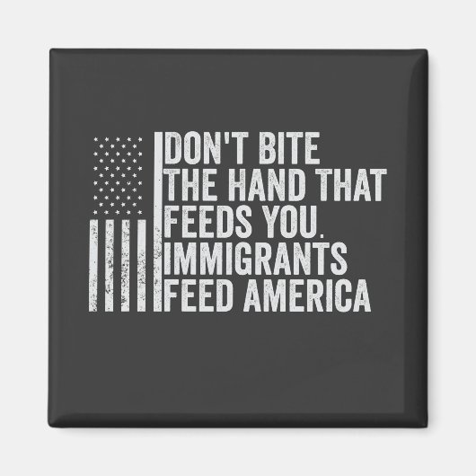 君のアメリカ人の手を食べ物を与え噛みつるな マグネット (正面)