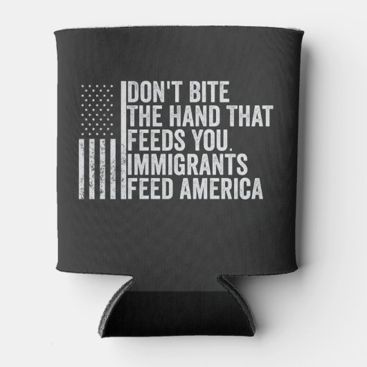 君のアメリカ人の手を食べ物を与え噛みつるな 缶クーラー (正面)