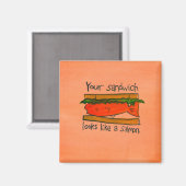 君のサンドイッチはサーモンに似ている マグネット (正面/裏面)