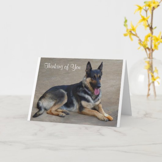 『君のド考えるイツの羊飼い犬のグリーティングカード』 カード (黄色い花)