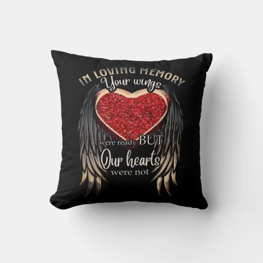 君のパーソナライズされた翼は用意できたがハート クッション (正面)
