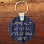 君の一日が君のお尻と同じくらい素晴らしいと願う キーホルダー (正面)