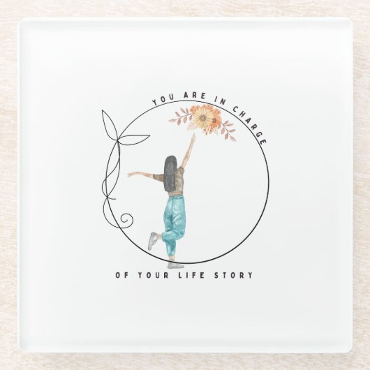 君の人生は君の担当だ ガラスコースター (正面)