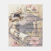 君の卒業は美しいパーソナライズされた フリースブランケット (正面)