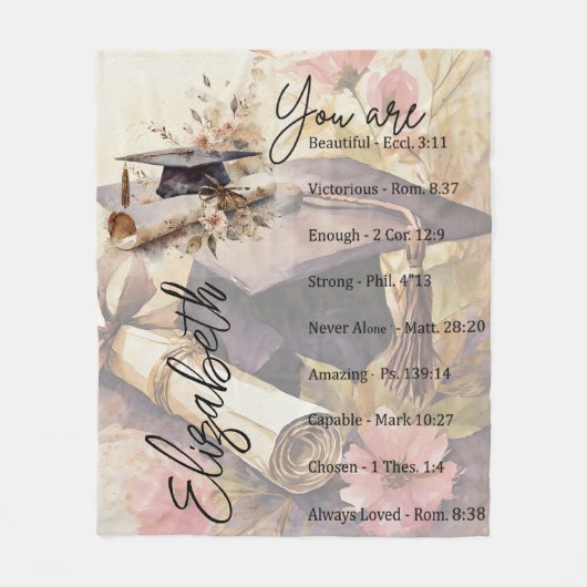 君の卒業は美しいパーソナライズされた フリースブランケット (正面)