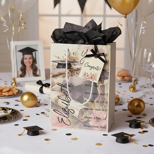 君の卒業は美しいパーソナライズされた ミディアムペーパーバッグ