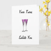 君の双子は母の日に敬礼する カード (黄色い花)