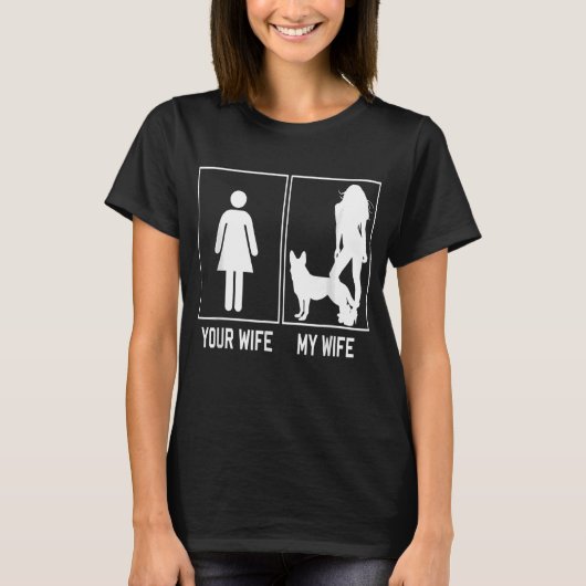 君の女房は夫の代わりにドイツ人の羊飼いだ Tシャツ (正面)