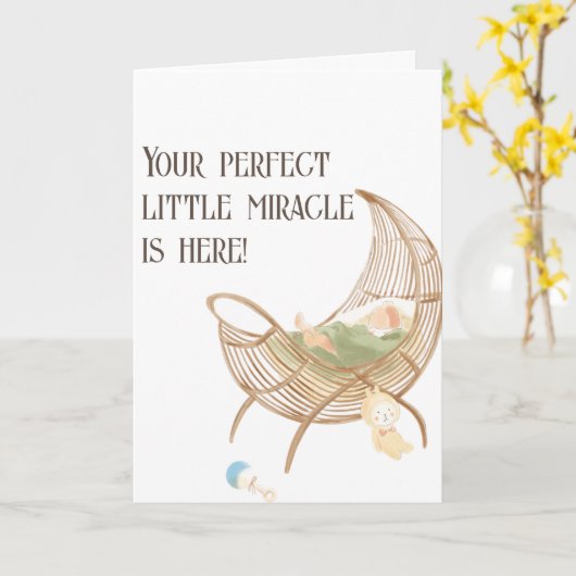 君の完全なる小さな奇跡がここにある祝福 カード (黄色い花)