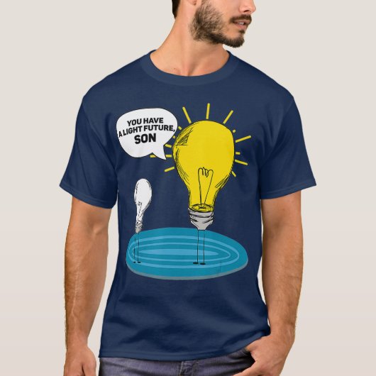君の将来は息子の電気技師が軽い Tシャツ (正面)