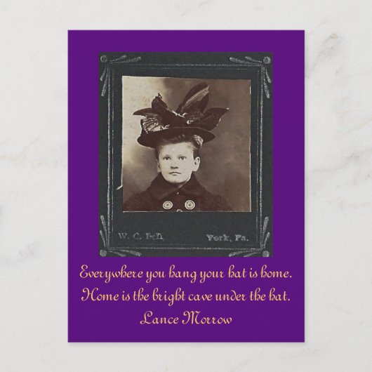 君の帽子つるはどこでも持ち家だ ポストカード (正面)