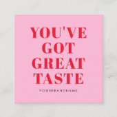 君の得味素晴らしは感謝していい スクエア名刺 (正面)