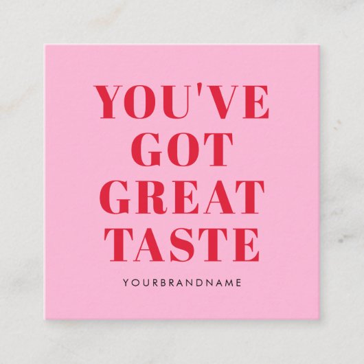 君の得味素晴らしは感謝していい スクエア名刺 (正面)