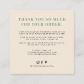 君の得味素晴らしは感謝していい スクエア名刺 (裏面)