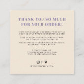 君の得味素晴らしは感謝していい スクエア名刺 (裏面)