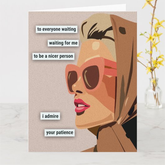 君の忍耐には感心だ カード (黄色い花)