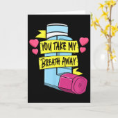 君の息を奪うような 呼吸をテーマにしたバレンタイン カード (黄色い花)