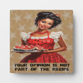 君の意見はレシピの一部ではない フォトプラーク (正面)