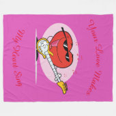 君の愛で僕のハートが歌う フリースブランケット (正面(横))